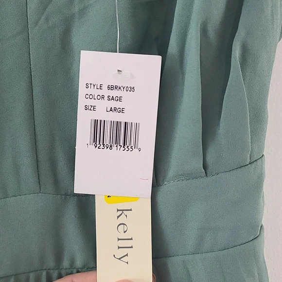 Allison & Kelly Green Pleated Dress Size Large - Picture 3 of 5